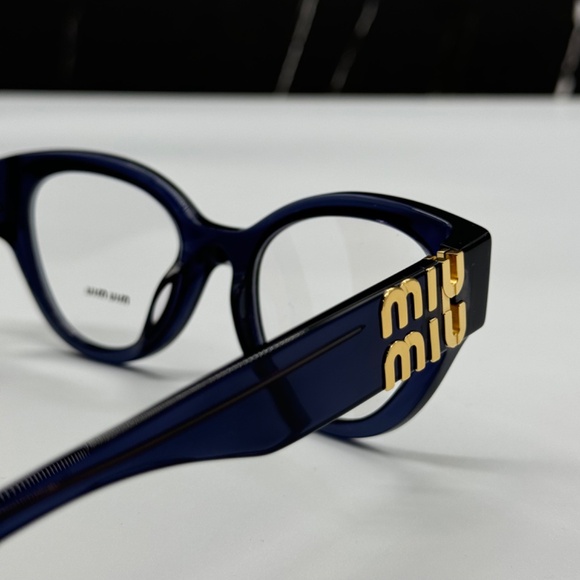 NEW VMU 01V 08Q1O1 MIU MIU BLUE CLEAR MU01VV 08Q1O1 CAT EYE WOMEN EYEGLASSES main image 7